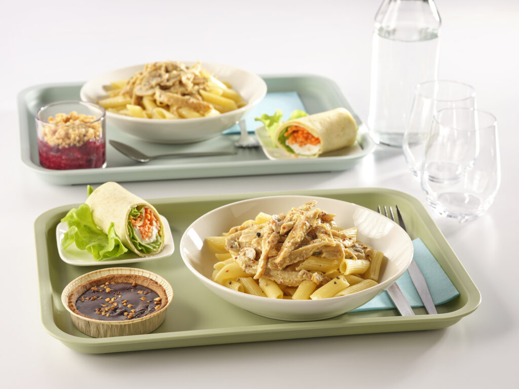 2mincés pâtes sauce moutarde aux champignons