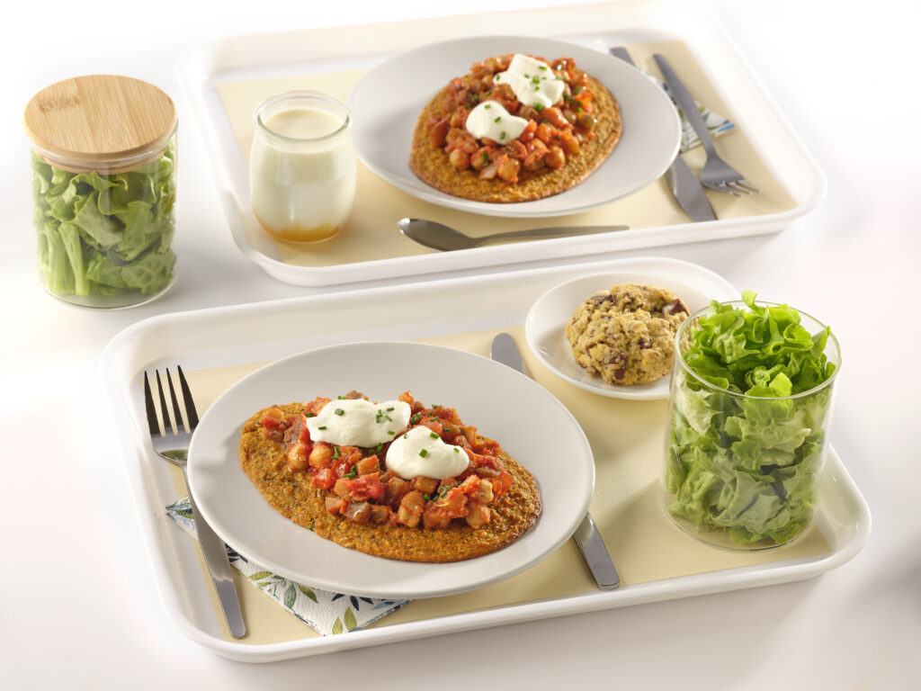 Galette fine provençale riste d'aubergine et pois chiches